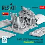 P-47D-25,26 Thunderbolt cockpit (Detailed edition) for MiniArt kit (3D Printed) (1/48) - Image 3