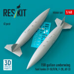 150 gallon underwing fuel tanks (F-5E/F/N, F-20, AT-3) (2 pcs) (3D Printed) (1/48)