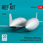 150 gallon underwing fuel tanks (F-5E/F/N, F-20, AT-3) (2 pcs) (3D Printed) (1/48) - Image 2