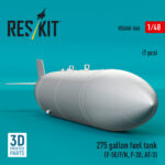 275 gallon fuel tank (F-5E/F/N, F-20, AT-3) (1 pcs) (3D Printed) (1/48) - Image 2