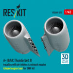 A-10A/C Thunderbolt II nacelles with air intakes & exhaust nozzles (close engine bay) for GWH kit (3D Printed) (1/48) - Image 3