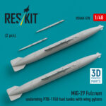 MiG-29 Fulcrum underwing PTB-1150 fuel tanks with wing pylons (2 pcs) (3D Printed) (1/48) - Image 3