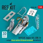 SEPECAT Jaguar GR.1/GR.1A cockpit (Basic edition 3D decals included) for Airfix kit (3D Printed) (1/48)