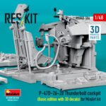 P-47D-26-28 Thunderbolt cockpit (Basic edition) (3D decals included) for MiniArt kit (3D Printed) (1/48) - Image 3