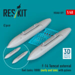 F-14 Tomcat external fuel tanks 1000l (early and late) with pylons (2 pcs) (3D Printed) (1/48)