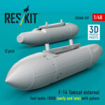 F-14 Tomcat external fuel tanks 1000l (early and late) with pylons (2 pcs) (3D Printed) (1/48) - Image 3