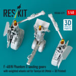 F-4B/N Phantom II landing gears with weighted wheels set for Tamiya kit (Metal + 3D Printed) (1/48) - Image 3