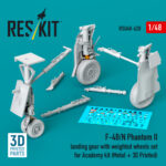 F-4B/N Phantom II landing gear with weighted wheels set for Academy kit (Metal + 3D Printed) (1/48)