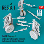 F-4B/N Phantom II landing gear with weighted wheels set for Academy kit (Metal + 3D Printed) (1/48) - Image 3