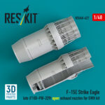 F‑15E Strike Eagle late (F100-PW-229) open exhaust nozzles for GWH kit (3D Printed) (1/48) - Image 2