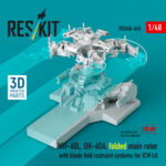 MH-60L, UH-60A, folded main rotor with blade fold restraint systems for ICM kit (3D Printed) (1/48) - Image 2