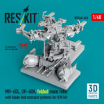 MH-60L, UH-60A, folded main rotor with blade fold restraint systems for ICM kit (3D Printed) (1/48) - Image 3