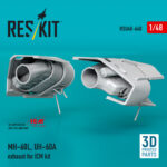 MH-60L, UH-60A exhaust for ICM kit (3D Printed) (1/48) - Image 2