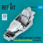 F-35A Lightning II cockpit (Basic edition) (3D decals included) for Tamiya kit (3D Printed) (1/72)