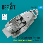 F-35A Lightning II cockpit (Basic edition) (3D decals included) for Tamiya kit (3D Printed) (1/72) - Image 2