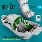 F-35A Lightning II cockpit (Basic edition) (3D decals included) for Tamiya kit (3D Printed) (1/72) - Image 3