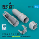 F-111 (A, B, C, D, E) (EF-111) exhaust nozzles (open & closed) for Hasegawa kit (3D Printed) (1/72)