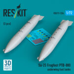 Su-25 Frogfoot PTB-800 underwing fuel tanks (2 pcs) (3D Printed) (1/72)