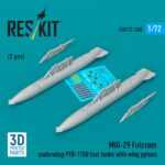MiG-29 Fulcrum underwing PTB-1150 fuel tanks with wing pylons (2 pcs) (3D Printed) (1/72)
