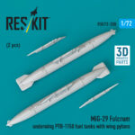MiG-29 Fulcrum underwing PTB-1150 fuel tanks with wing pylons (2 pcs) (3D Printed) (1/72) - Image 3