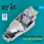 F-35C Lightning II cockpit (Basic edition) (3D decals included) for Tamiya kit (3D Printed) (1/72)