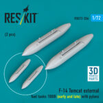 F-14 Tomcat external fuel tanks 1000l (early and late) with pylons (2 pcs) (3D Printed) (1/72)