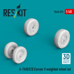 A-7A/B/C/D Corsair II weighted wheel set (3D Printed) (1/48)