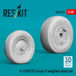 A-7A/B/C/D Corsair II weighted wheel set (3D Printed) (1/48) - Image 3