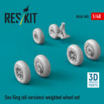 Sea King (all versions) weighted wheel set (3D Printed) (1/48)