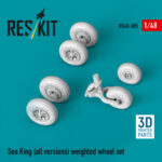 Sea King (all versions) weighted wheel set (3D Printed) (1/48) - Image 2