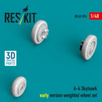 A-4 Skyhawk early version weighted wheel set (3D Printed) (1/48)