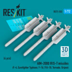 AIM-2000 IRIS-T missiles (4 pcs) (F-4, Eurofighter Typhoon, F-16, F/A-18, Tornado, Gripen) (3D Printed) (1/72)