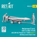 Red jerseys (2 pcs), AERO 21A (MHU-191A/M) with AIM-54C Phoenix for F-14B/D (scene 1) (US Navy Carrier Deck Crew) (3D Printed) (1/32) - Image 2