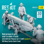 Red jerseys (4 pcs), AERO 21A (MHU-191A/M) with AIM-54C Phoenix for F-14B/D (scene 2) (US Navy Carrier Deck Crew) (3D Printed) (1/32) - Image 3