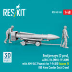 Red jerseys (2 pcs), AERO 21A (MHU-191A/M) with AIM-54C Phoenix for F-14B/D (scene 1) (US Navy Carrier Deck Crew) (3D Printed) (1/48) - Image 2