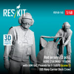 Red jerseys (2 pcs), AERO 21A (MHU-191A/M) with AIM-54C Phoenix for F-14B/D (scene 1) (US Navy Carrier Deck Crew) (3D Printed) (1/48) - Image 3