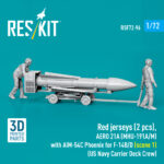Red jerseys (2 pcs), AERO 21A (MHU-191A/M) with AIM-54C Phoenix for F-14B/D (scene 1) (US Navy Carrier Deck Crew) (3D Printed) (1/72) - Image 2