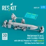 Red jerseys (4 pcs), AERO 21A (MHU-191A/M) with AIM-54C Phoenix for F-14B/D (scene 2) (US Navy Carrier Deck Crew) (3D Printed) (1/72)