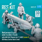 Red jerseys (4 pcs), AERO 21A (MHU-191A/M) with AIM-54C Phoenix for F-14B/D (scene 2) (US Navy Carrier Deck Crew) (3D Printed) (1/72) - Image 3