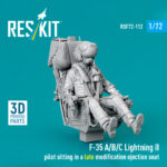 F-35A/B/C Lightning II pilot sitting in a late modification ejection seat (3D Printed) (1/72)