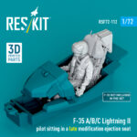 F-35A/B/C Lightning II pilot sitting in a late modification ejection seat (3D Printed) (1/72) - Image 2