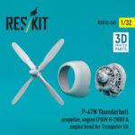 P-47N Thunderbolt propeller, engine (P&W R-2800) & engine hood for Trumpeter kit (3D Printed) (1/32) - Image 2