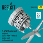 P-47N Thunderbolt propeller, engine (P&W R-2800) & engine hood for Trumpeter kit (3D Printed) (1/32) - Image 3