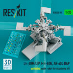 UH-60M/L/P, MH-60G, AH-60L DAP unfolded main rotor for Academy kit (3D Printed) (1/35)
