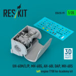 UH-60M/L/P, MH-60G, AH-60L DAP, MH-60S left engine T700 for Academy kit (3D Printed) (1/35)