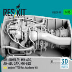 UH-60M/L/P, MH-60G, AH-60L DAP, MH-60S left engine T700 for Academy kit (3D Printed) (1/35) - Image 3