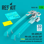 UH-60M/L/P, MH-60G, AH-60L DAP folded main rotor with blade fold restraint systems for Academy kit (3D Printed) (1/35)