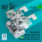 UH-60M/L/P, MH-60G, AH-60L DAP folded main rotor with blade fold restraint systems for Academy kit (3D Printed) (1/35) - Image 2