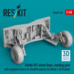 Rafale B/C wheel bays, landing gear with weighted wheels for Revell/Academy kit (3D Printed) (1/48) - Image 2