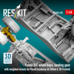 Rafale B/C wheel bays, landing gear with weighted wheels for Revell/Academy kit (3D Printed) (1/48) - Image 3